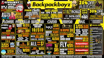 Backpack Boyz Monroe $29 15G BALLER JARS : 2/$39 GOODLYFE OUNCES