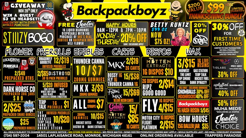 Backpack Boyz Monroe UP TO 50% OFF THE HOTTEST BRANDS IN THE STATE!