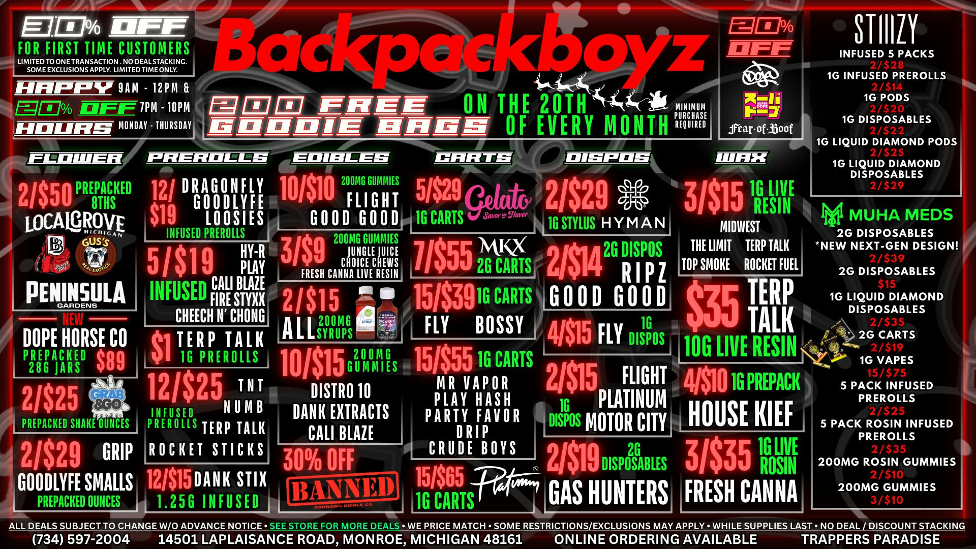 Backpack Boyz Monroe 40% OFF MOONROCKS / SNOWBALLS : 30% OFF BANNED