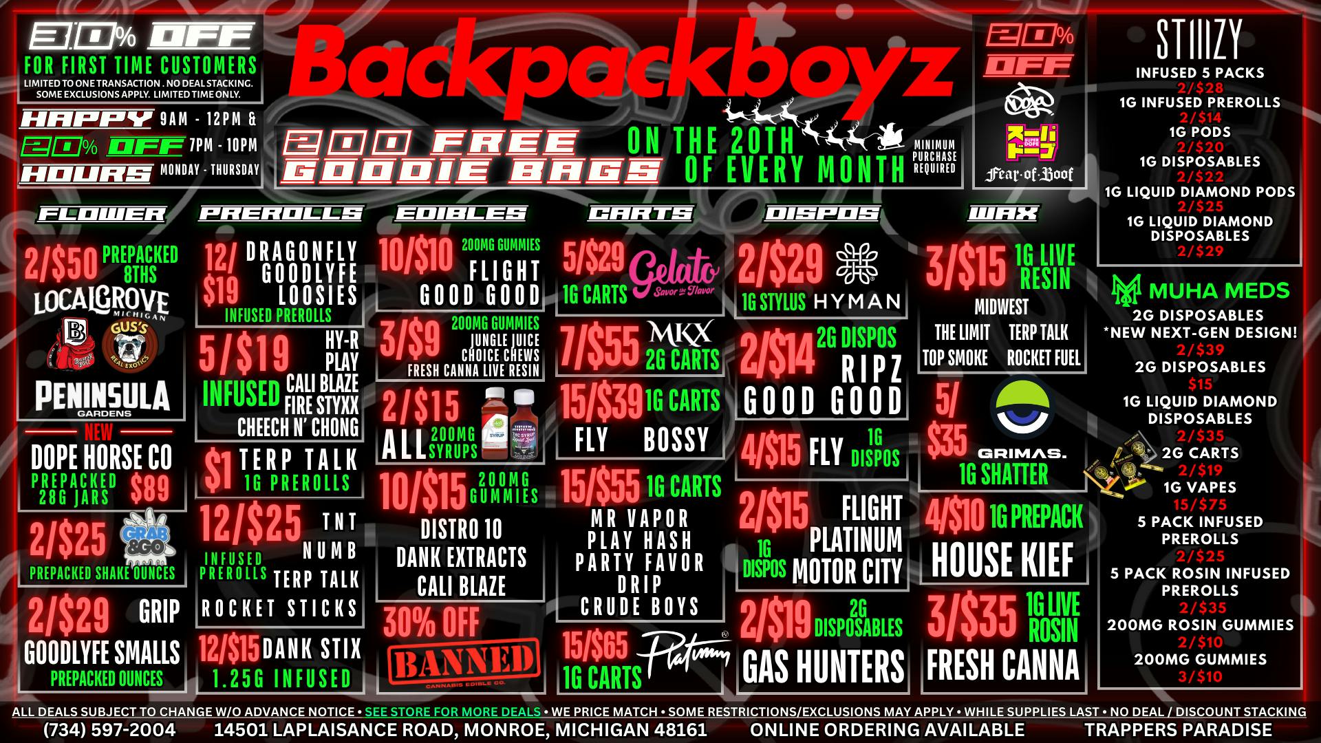 Backpack Boyz Monroe 40% OFF MOONROCKS / SNOWBALLS : 30% OFF BANNED