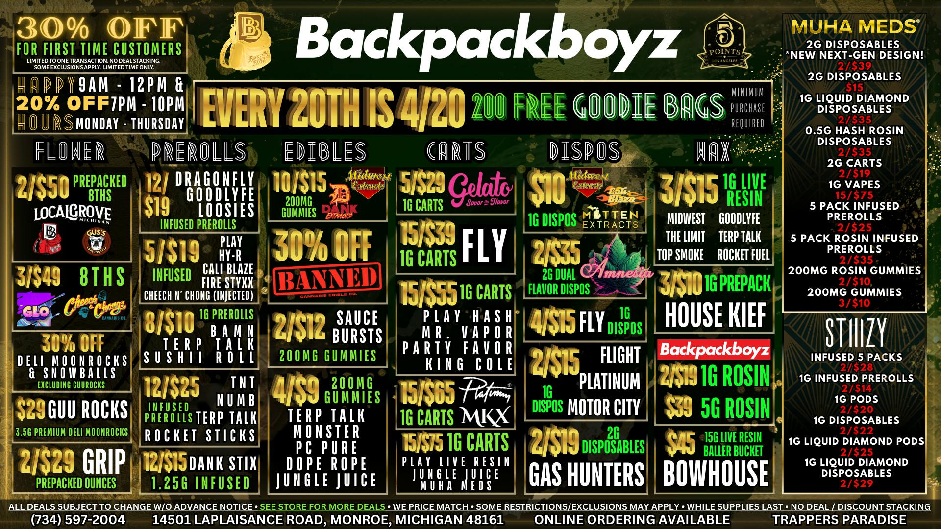 Backpack Boyz Monroe 🍾 HAPPY 2026! 🍾 OUR PRICES AREN'T BUDGING🍾