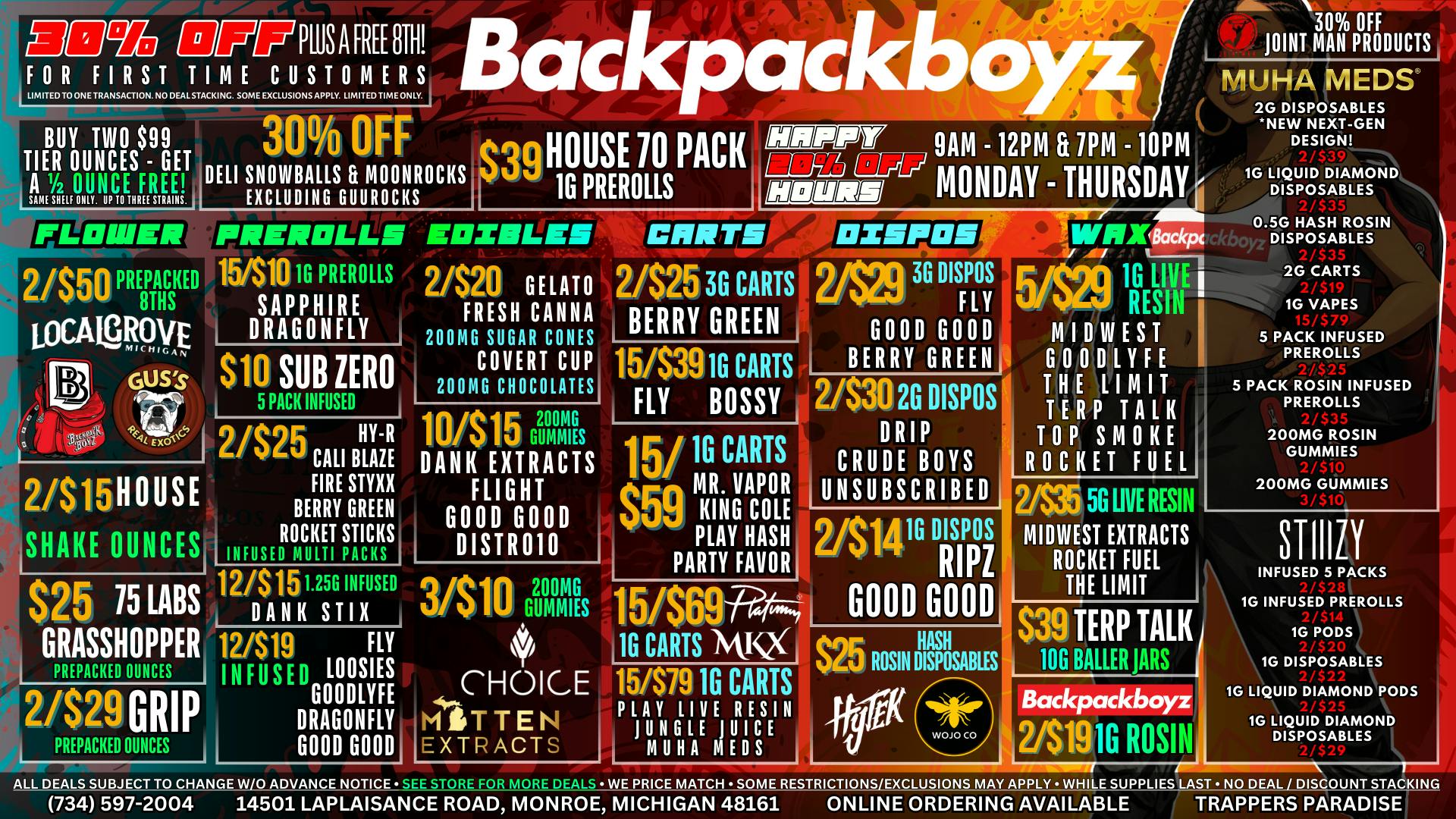 Backpack Boyz Monroe OUR PRICES AREN'T BUDGING! OUT OF STATE WELCOME