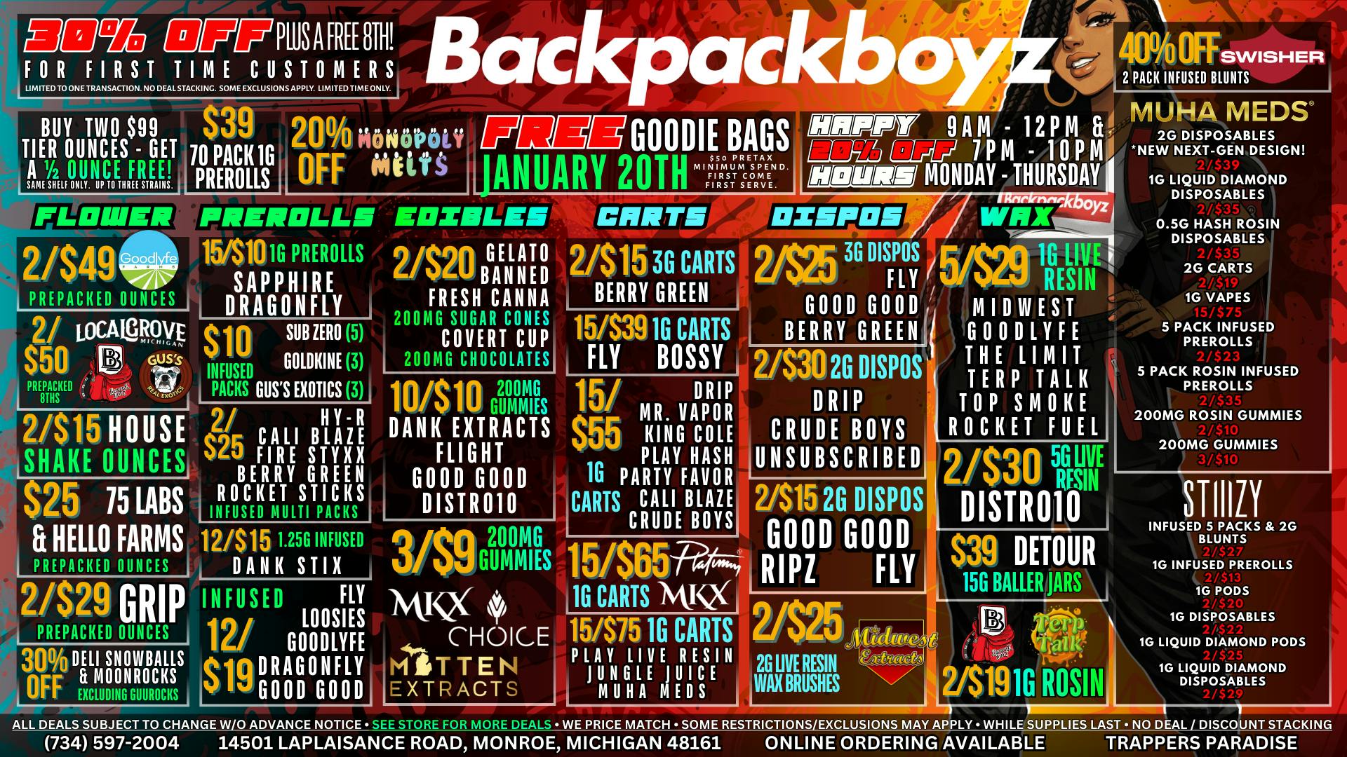 Backpack Boyz Monroe 2/$49 GOODLYFE OUNCES!