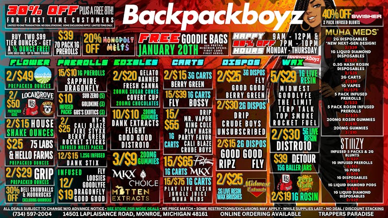 Backpack Boyz Monroe 2/$49 GOODLYFE OUNCES!