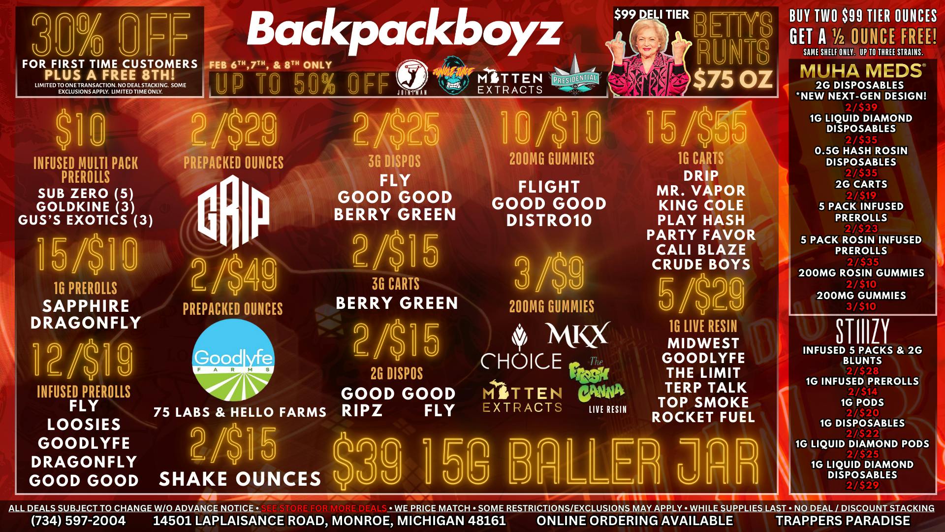 Backpack Boyz Monroe OUT OF STATE WELCOME! NO 24% TAX!