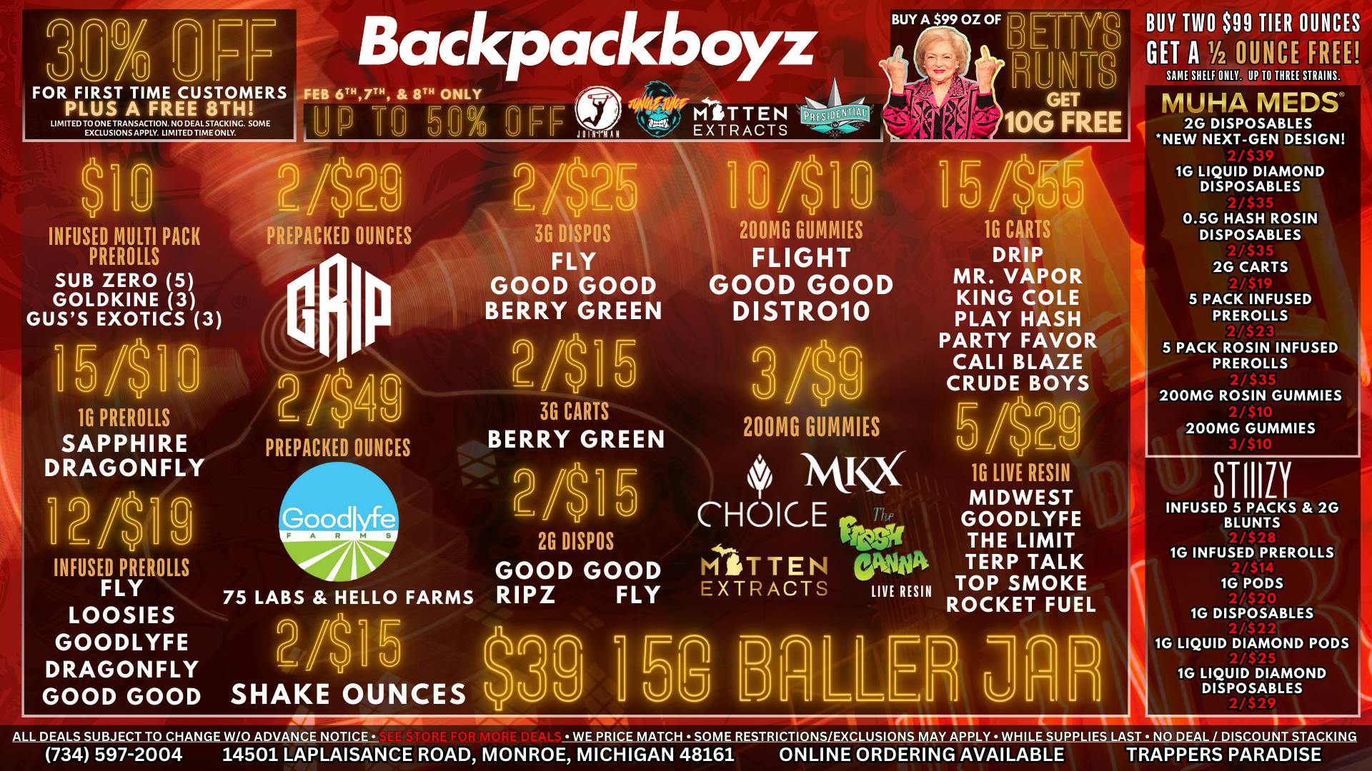 Backpack Boyz Monroe OUT OF STATE WELCOME! NO 24% TAX!