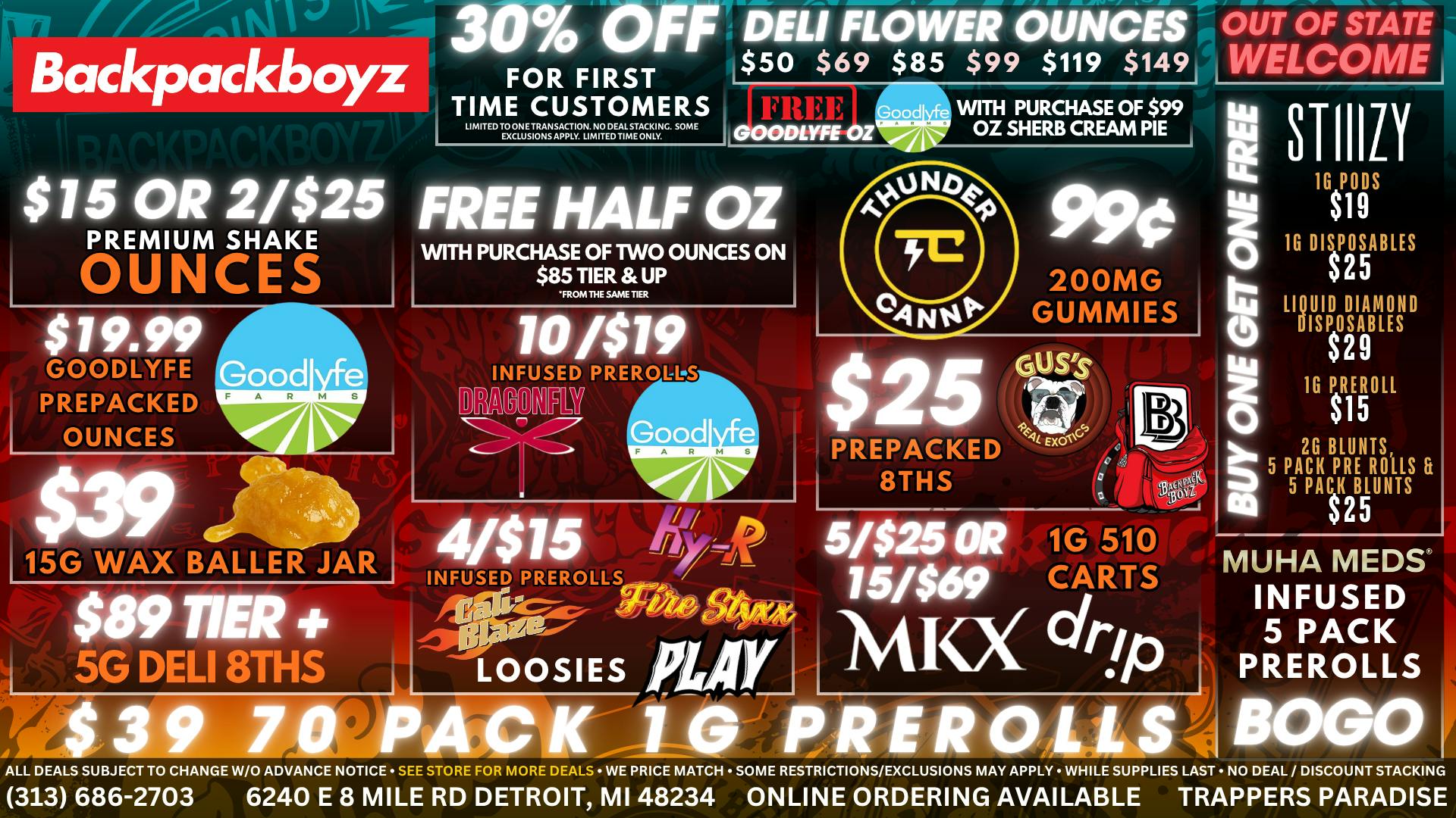 Backpack Boyz - Detroit OUT OF STATE WELCOME! NO 24% TAX!