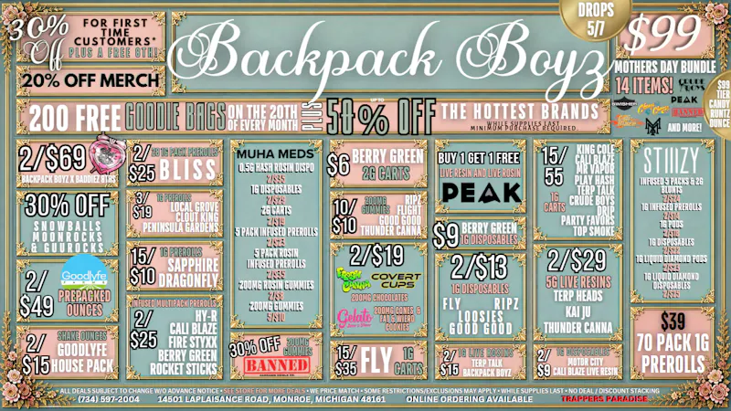 Backpack Boyz Monroe MOTHERS DAY BUNDLE DROP 5/7! OUT OF STATE WELCOME!