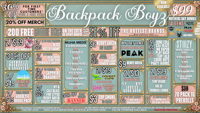 Backpack Boyz Monroe MOTHERS DAY BUNDLE $99! OUT OF STATE WELCOME!