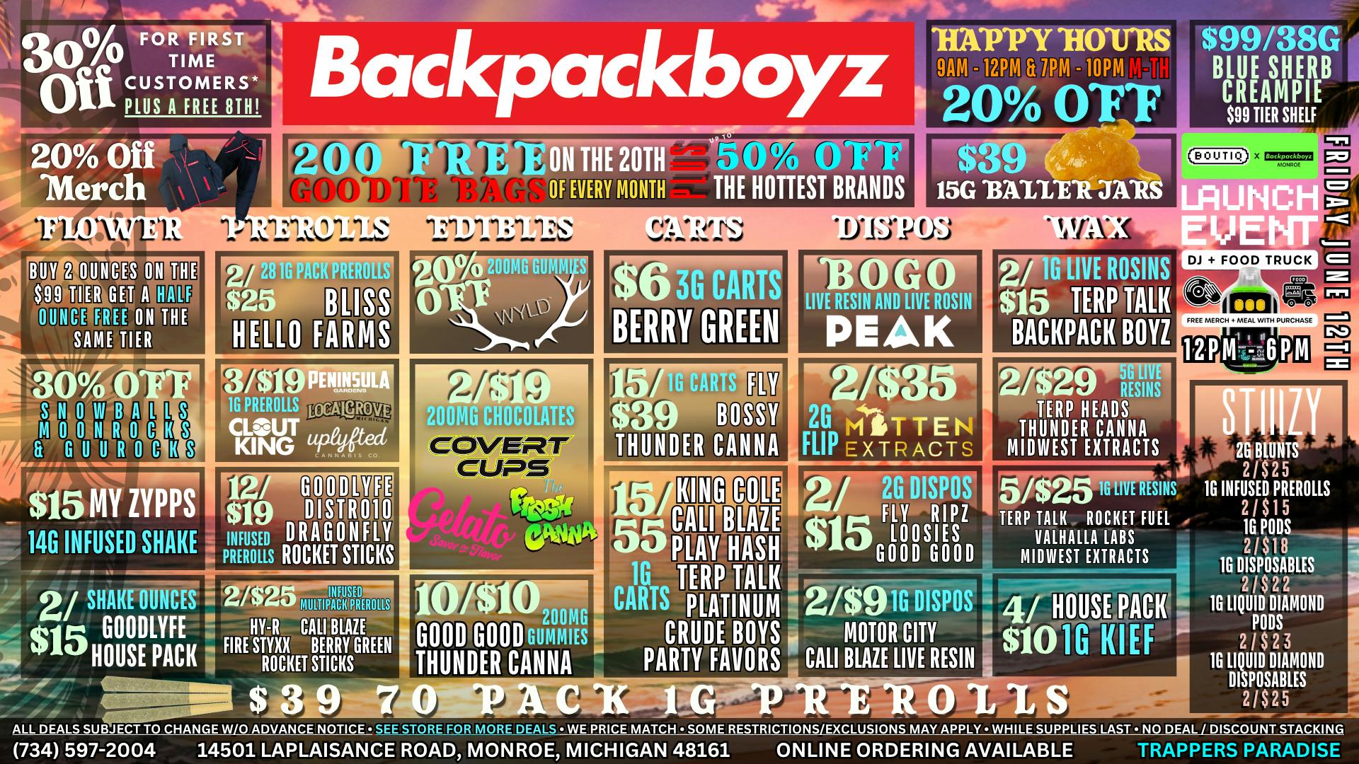 Backpack Boyz Monroe OUT OF STATE WELCOME! NO 24% TAX!