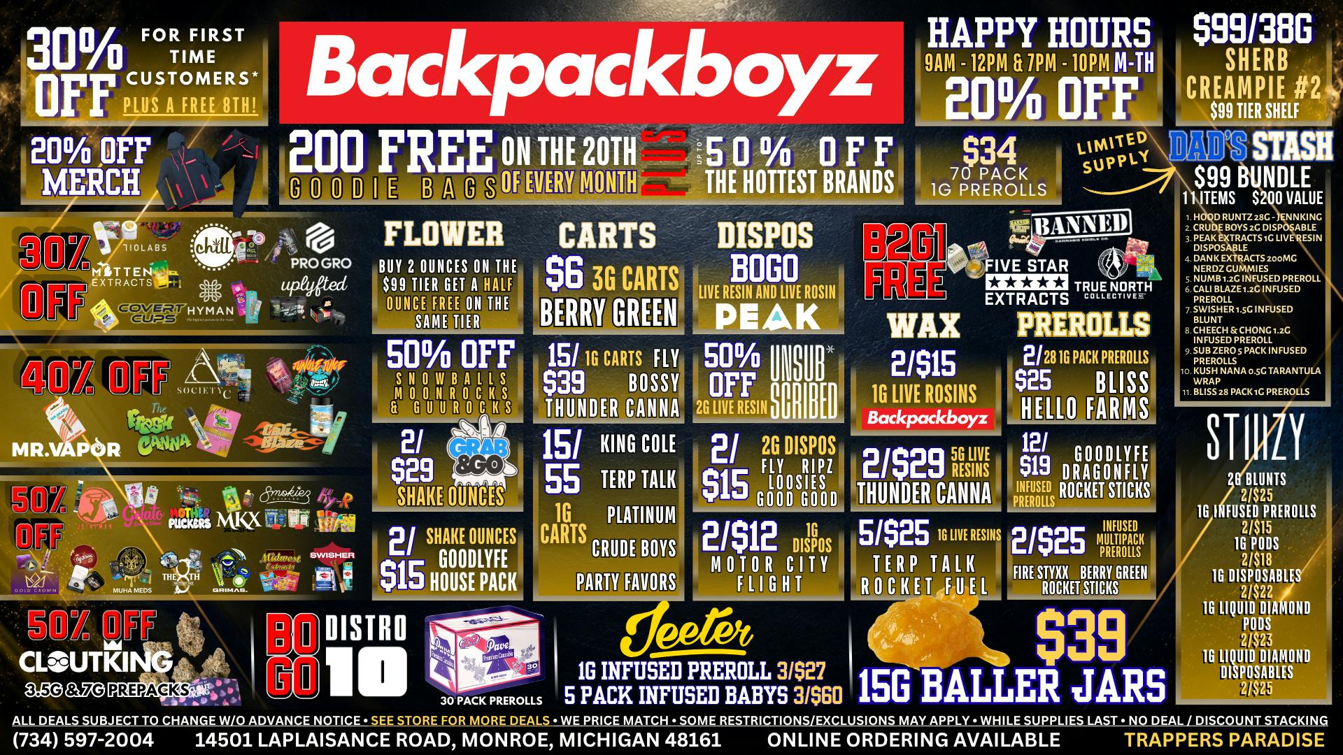 Backpack Boyz Monroe *50% OFF TOP BRANDS! *FREE GOODIE BAGS ON THE 20TH