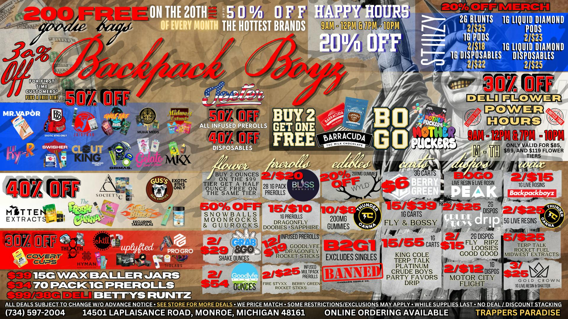 Backpack Boyz Monroe UP TO 50% OFF TOP BRANDS! HAVE A HAPPY & SAFE 4TH!