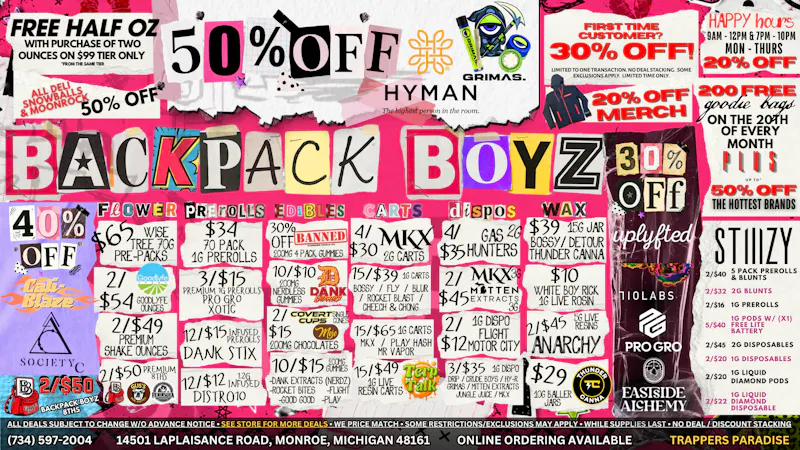 Backpack Boyz Monroe FREE GOODIE BAGS FIRST 200 CUSTOMERS*!