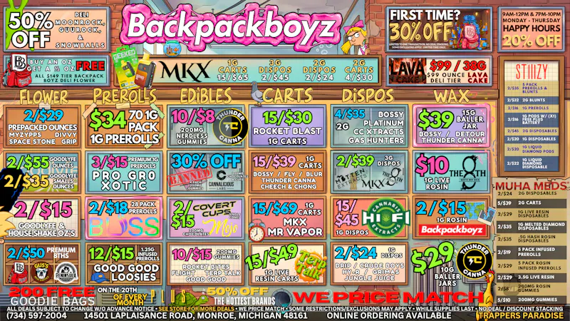 Backpack Boyz Monroe 🫧 2/$29 OZ'S : 10/$8 GUMMIEZ 🫧