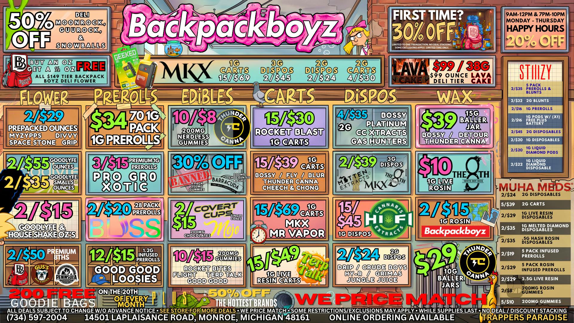 Backpack Boyz Monroe 🫧 2/$29 OZ'S : 10/$8 GUMMIEZ 🫧