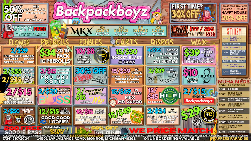 Backpack Boyz Monroe 🫧 2/$29 OZ'S : 10/$8 GUMMIEZ 🫧