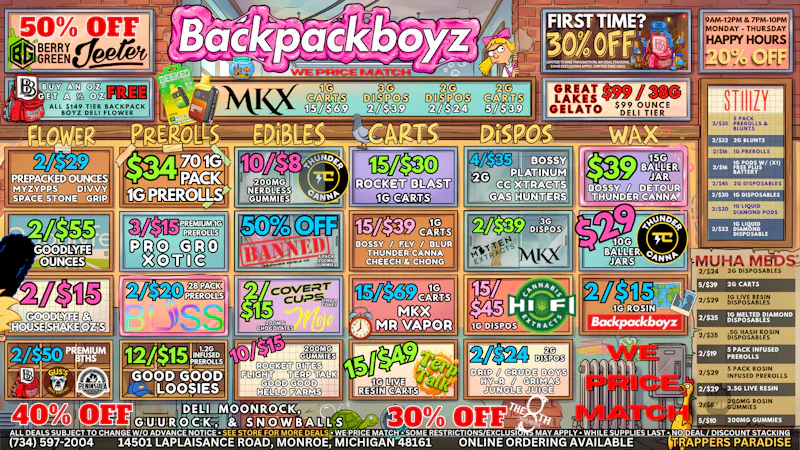 Backpack Boyz Monroe 50% OFF JEETER & BERRY GREEN! 50% OFF BANNED 4PKS