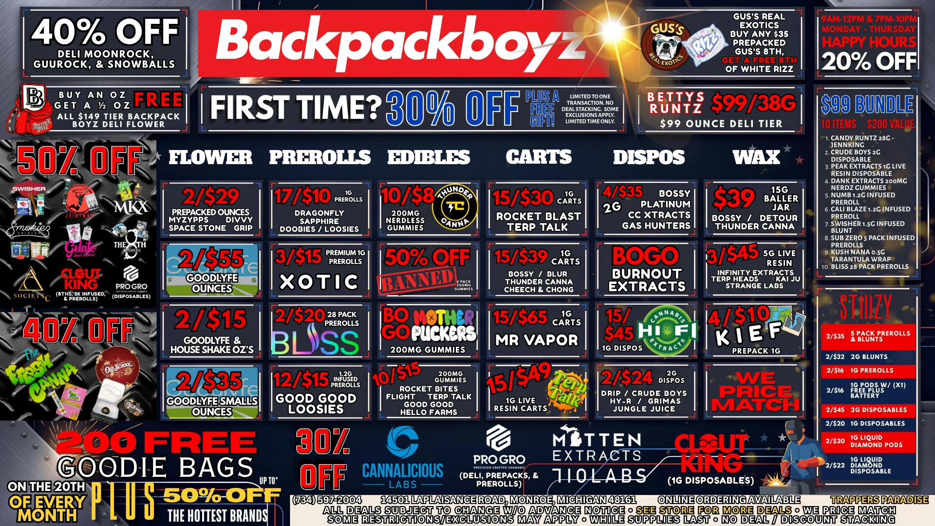 Backpack Boyz Monroe UP TO 50% OFF TOP BRANDS! $99 BUNDLE:$200 VALUE!