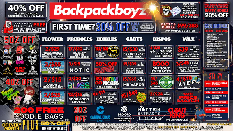 Backpack Boyz Monroe UP TO 50% OFF TOP BRANDS! $99 BUNDLE:$200 VALUE!