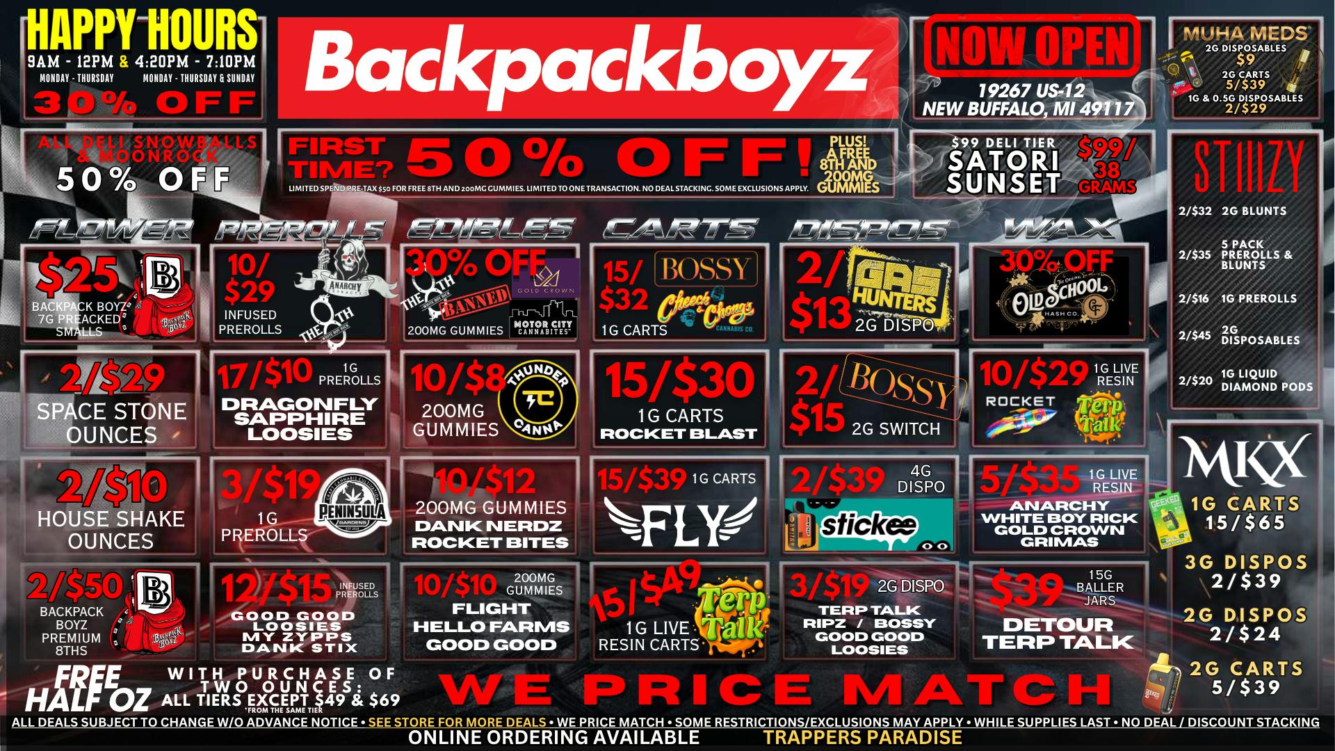 Backpack Boyz FIRST TIME? 50% OFF PLUS FREE WEED AND GUMMIES!