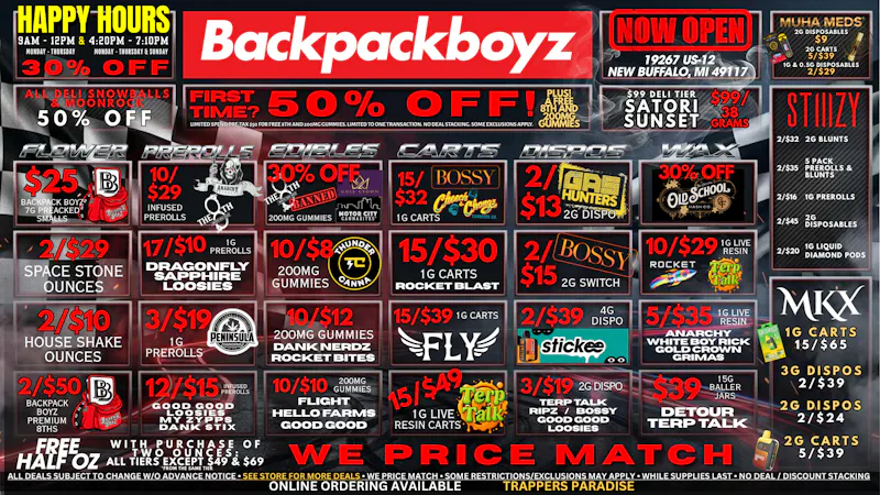 Backpack Boyz FIRST TIME? 50% OFF PLUS FREE WEED AND GUMMIES!