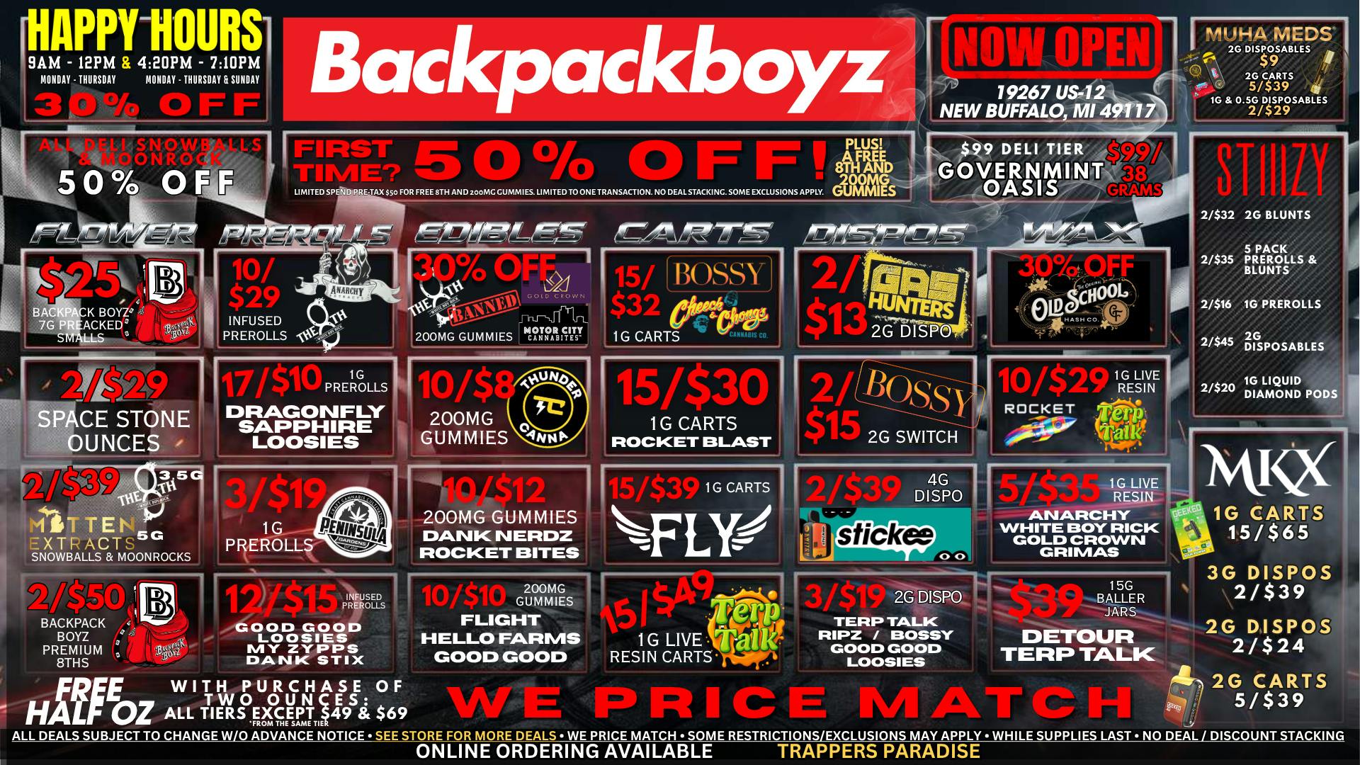Backpack Boyz FIRST TIME? 50% OFF PLUS FREE WEED AND GUMMIES!