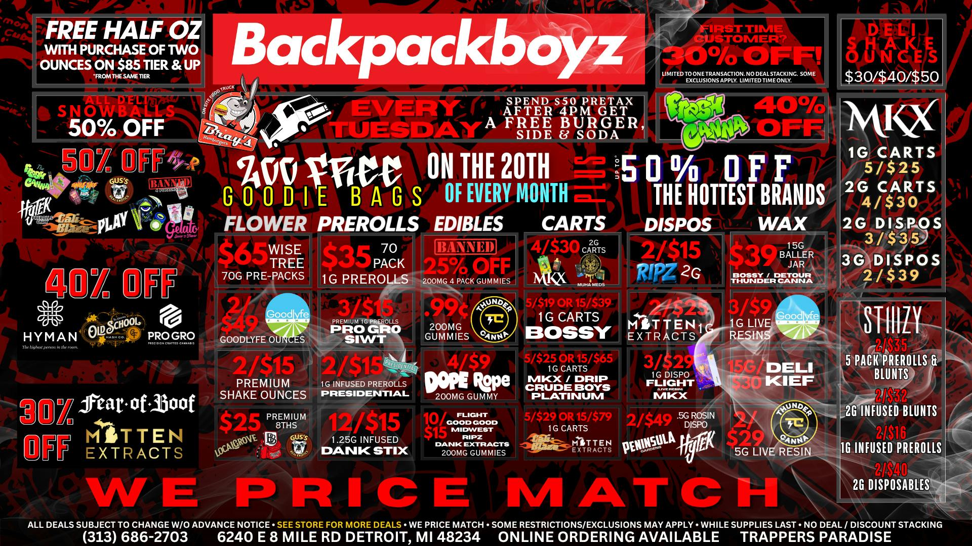 Backpack Boyz - Detroit UP TO 50% OFF THE HOTTEST BRANDS! HAPPY 20TH!