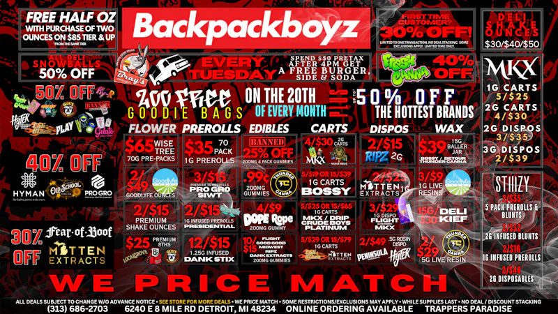 Backpack Boyz - Detroit UP TO 50% OFF THE HOTTEST BRANDS! HAPPY 20TH!