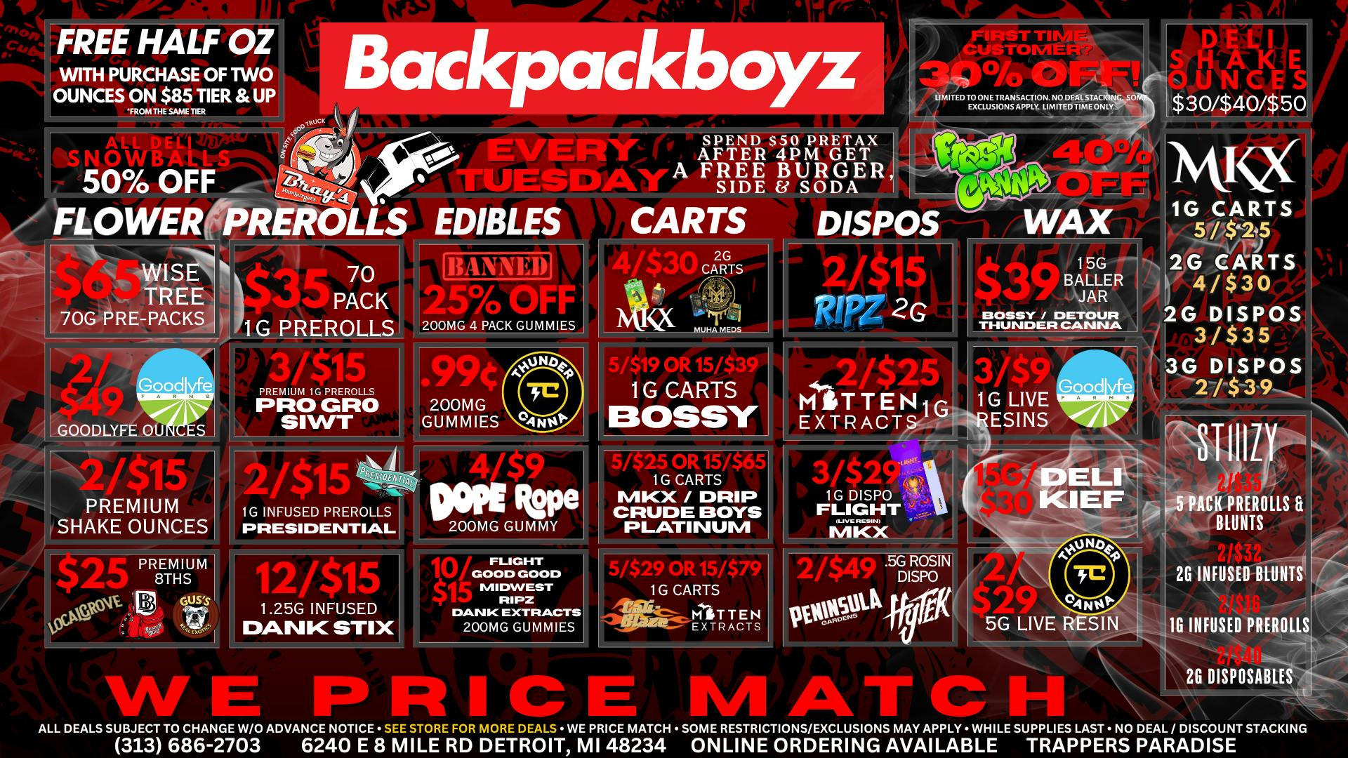 Backpack Boyz - Detroit FIRST TIME? 30% OFF! : 99 CENT GUMMIES!
