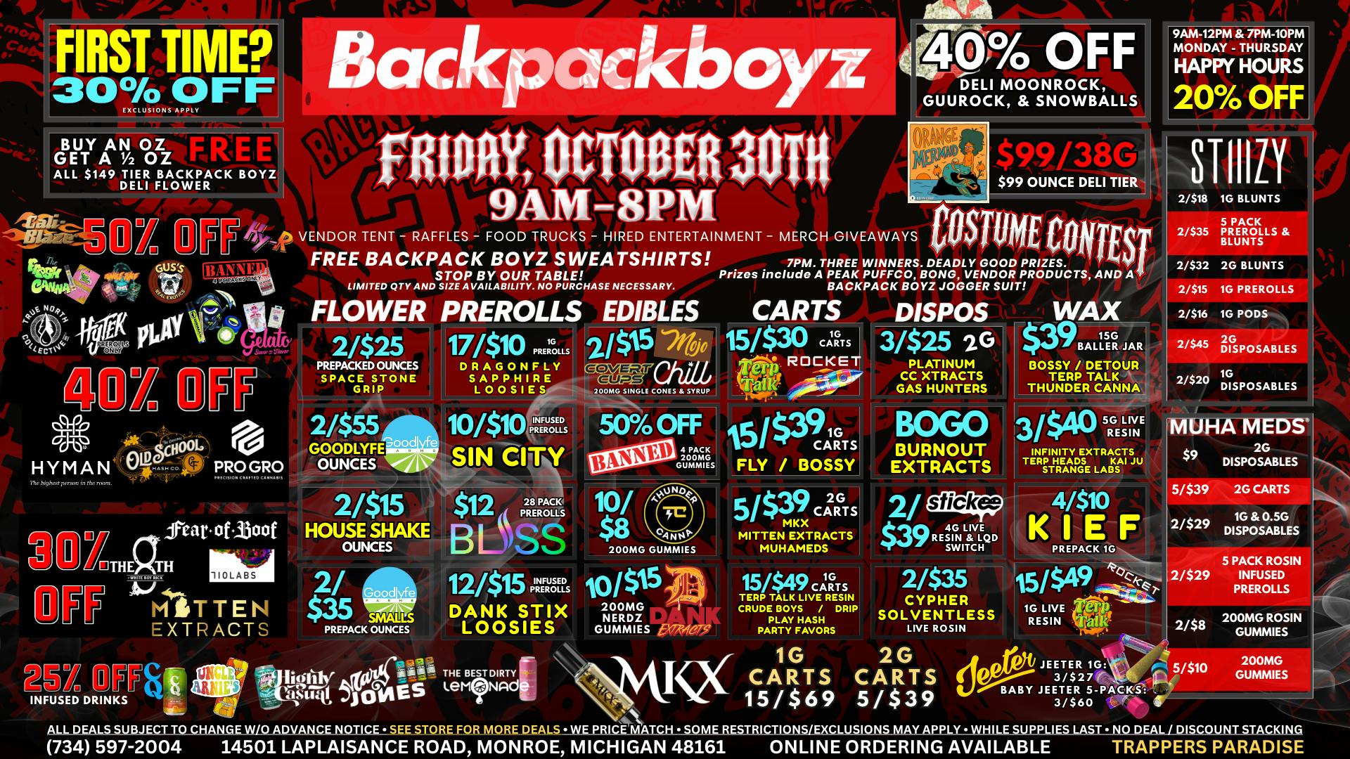 Backpack Boyz Monroe 50% OFF GELATO, HYTEK*, GRIMAS AND MUCH MORE!
