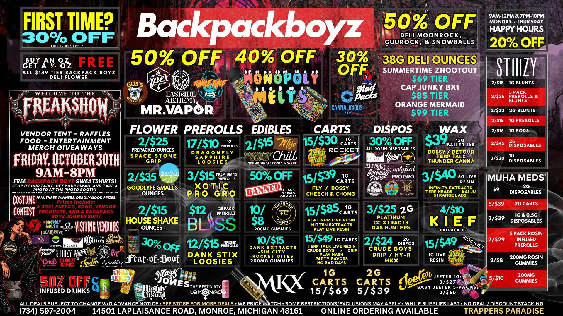 Backpack Boyz Monroe OCT 30TH: UP TO 50% OFF 🔥 BRANDS & VENDOR EVENT!