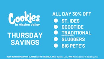 Cookies Mission Valley Get 30% OFF @ Cookies!