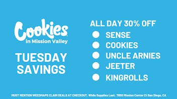 Cookies Mission Valley Get 30% OFF @ Cookies!