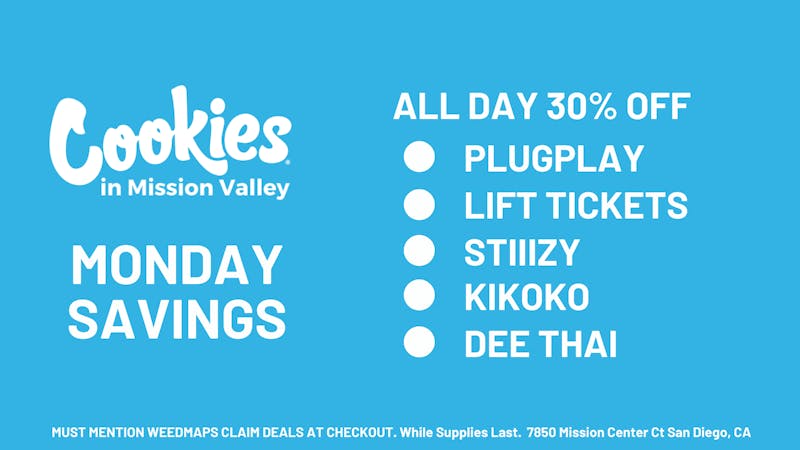 Cookies Mission Valley Get 30% OFF @ Cookies!