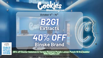 Cookies Bloomington 10 Days of Deals: B2G1 Extracts + 40% Off Binske!