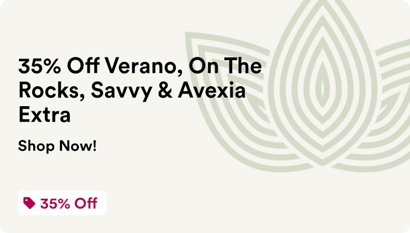 Zen Leaf - Cranberry 35% Off Verano, On The Rocks, Savvy & Avexia Extra