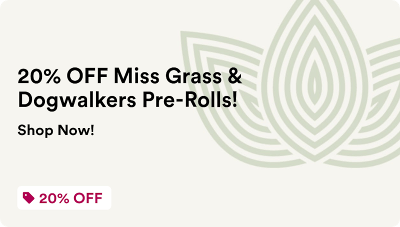 Zen Leaf Plymouth 20% OFF Miss Grass & Dogwalkers Pre-Rolls!