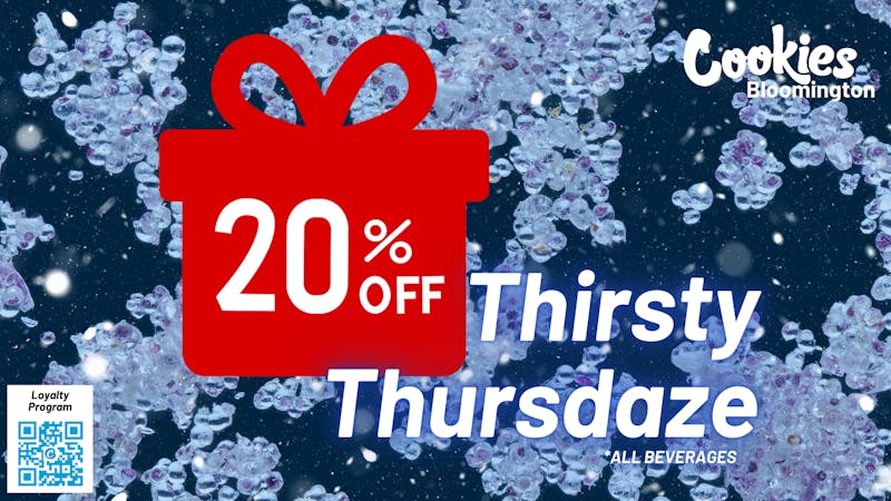 Cookies Bloomington ☕ Spiked Hot Cocoa Savings: Thirsty Thursday ☕