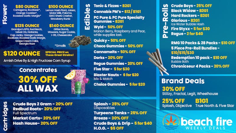 Beach Fire Cannabis The Colors Change, But the Savings Stay Green