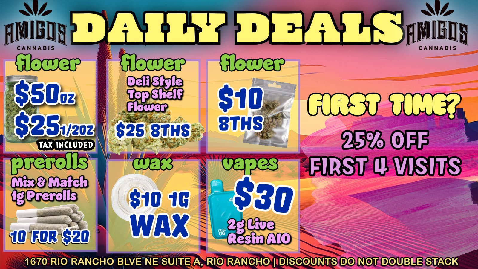 Amigos Cannabis - Rio Rancho ⭐ Daily Deals ⭐ 10 for $20 prerolls🚨