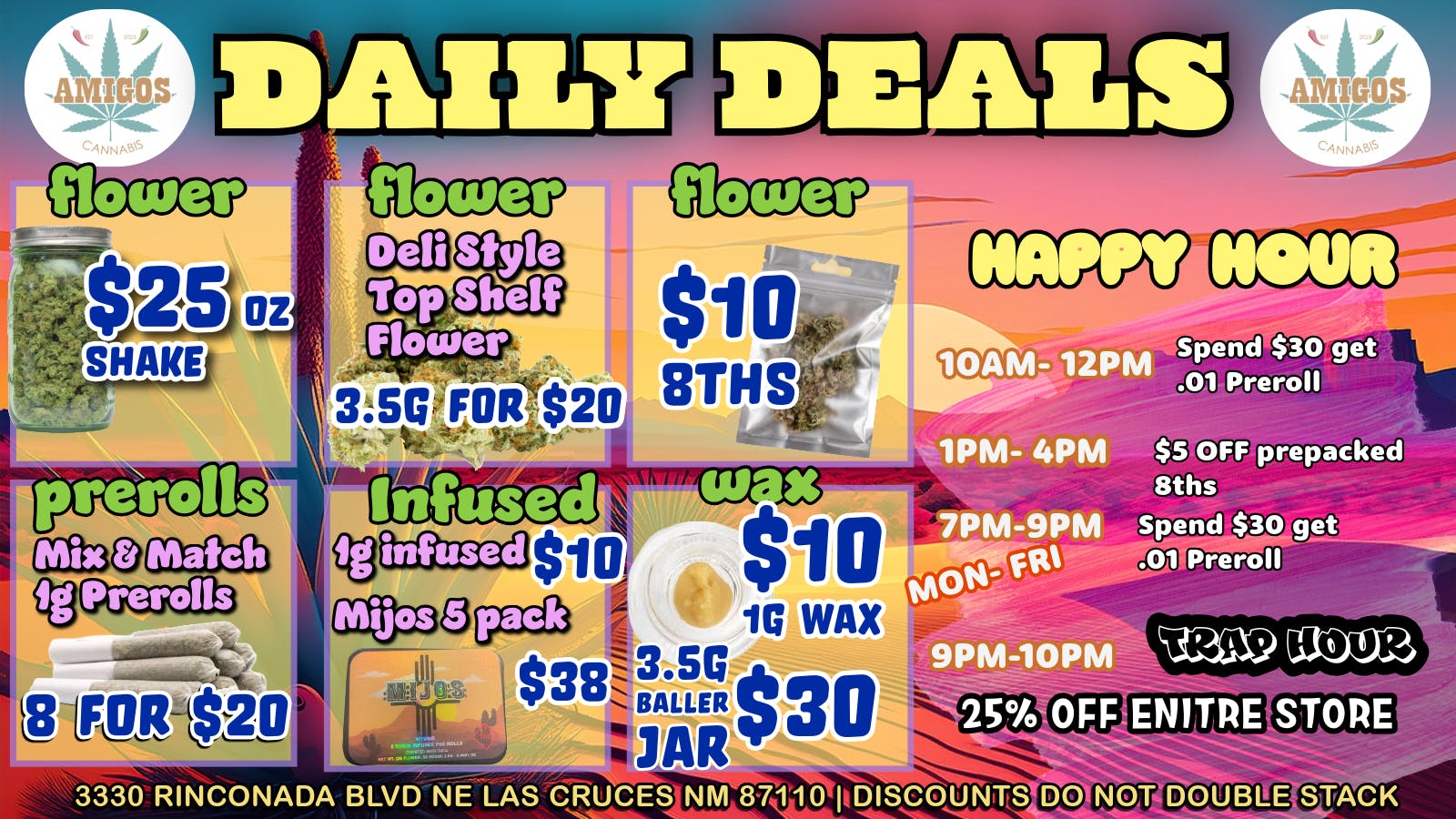 Amigos Cannabis - Las Cruces 🍃 $20 TOP SHELF 8THS🍃8 FOR $20 PREROLLS ✨