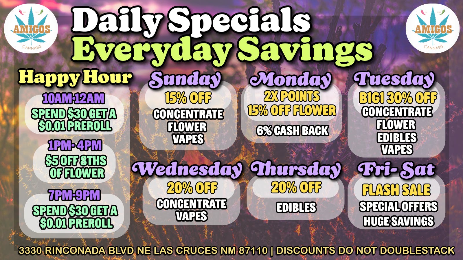 Amigos Cannabis - Las Cruces Daily Savings & Special Offers💸