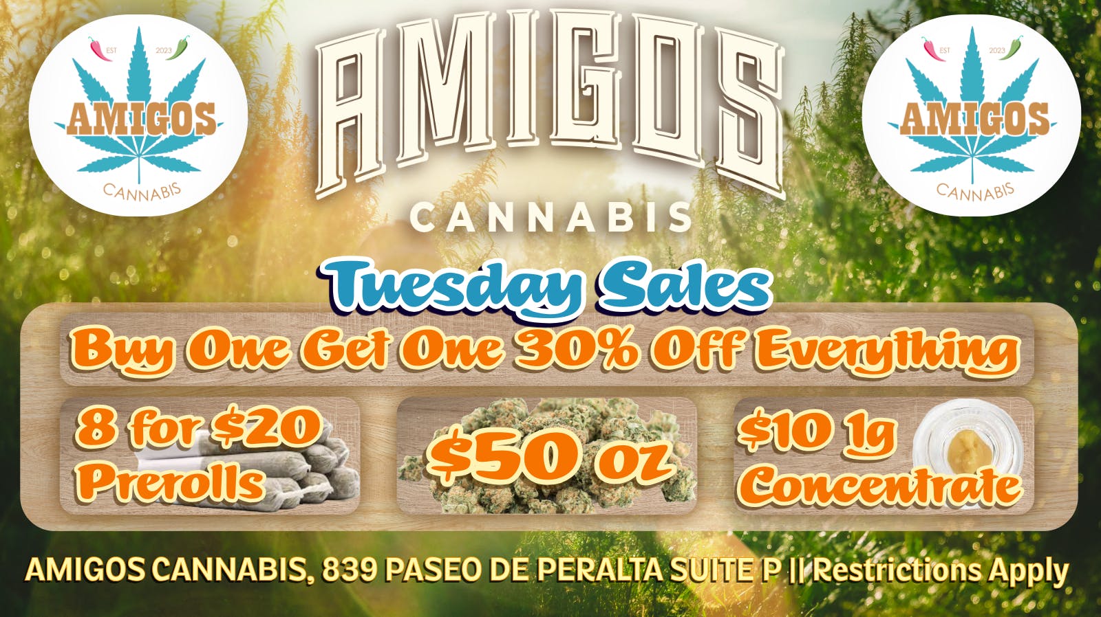 Amigos Cannabis - Santa Fe 🤑B1G1 30%OFF Vapes, Concentrates and Edibles