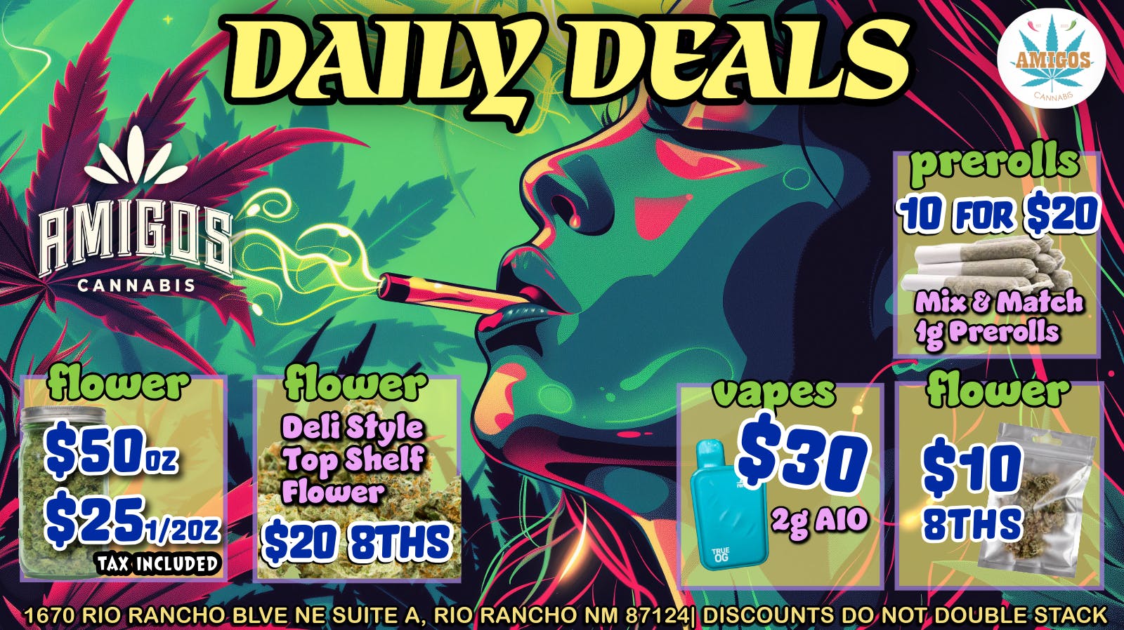 Amigos Cannabis - Rio Rancho ⭐ Daily Deals ⭐ 10 for $20 prerolls🚨