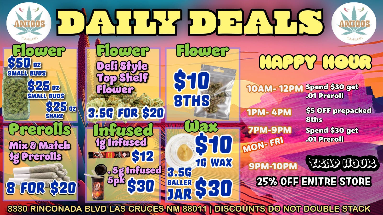 Amigos Cannabis - Las Cruces 🍃 $20 TOP SHELF 8THS🍃8 FOR $20 PREROLLS ✨