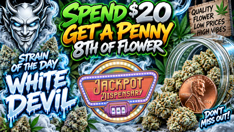 Jackpot Dispensary Penny 8th of flower!!!!