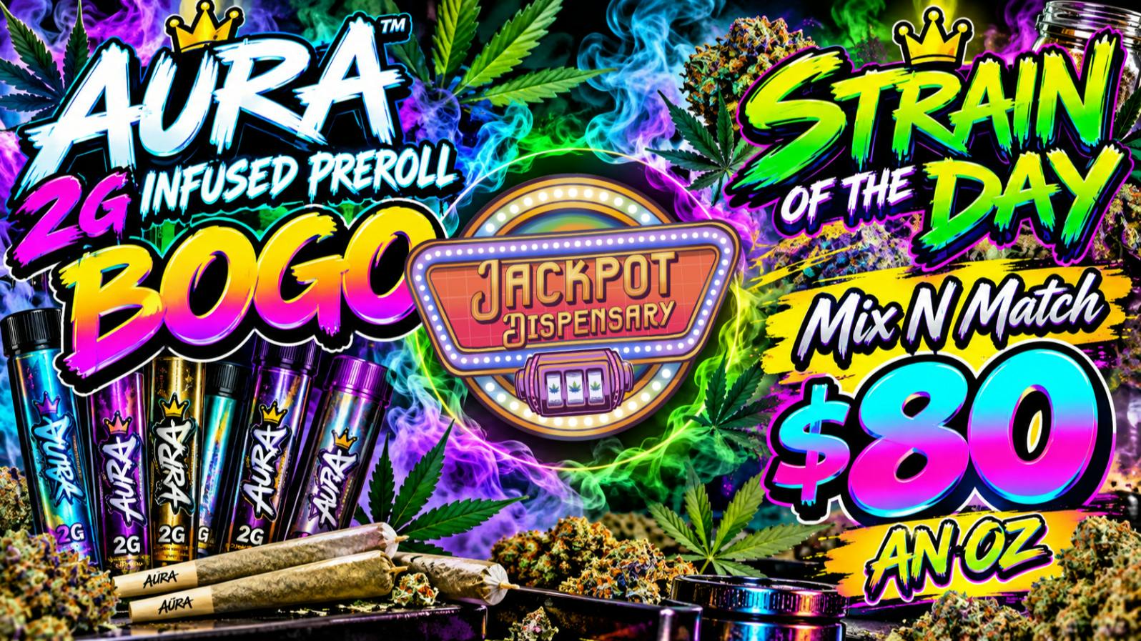 Jackpot Dispensary 2g infused preroll bogo