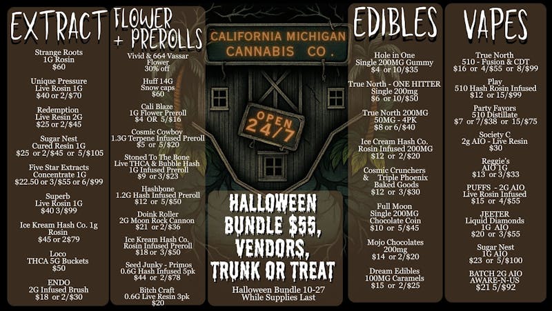 California Michigan Cannabis Company 🎃Halloweed Giveaways! Oct. 31st🎃