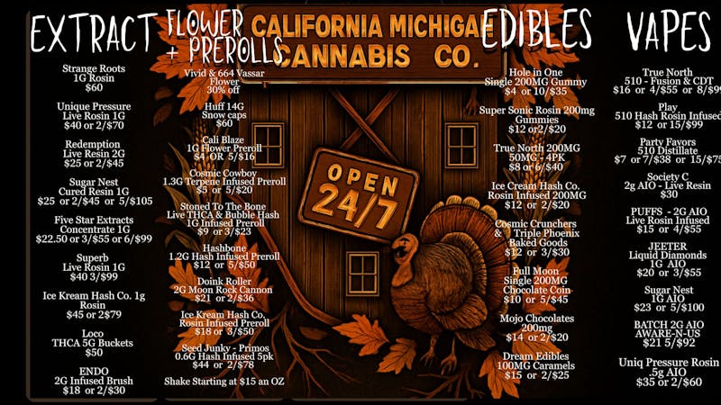 California Michigan Cannabis Company Black Friday Giveaways!