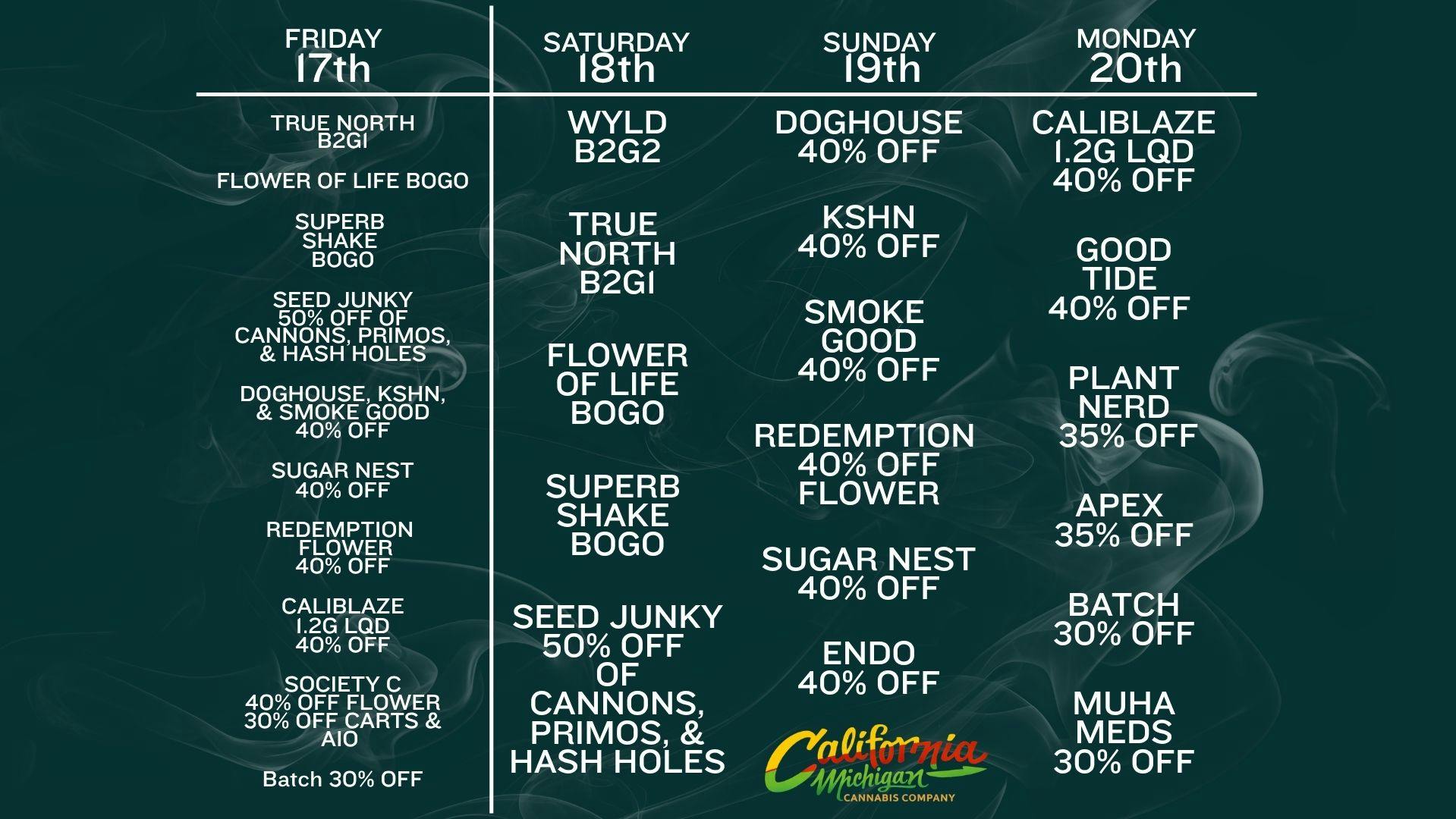 California Michigan Cannabis Company New BATCH 4g Disposable!